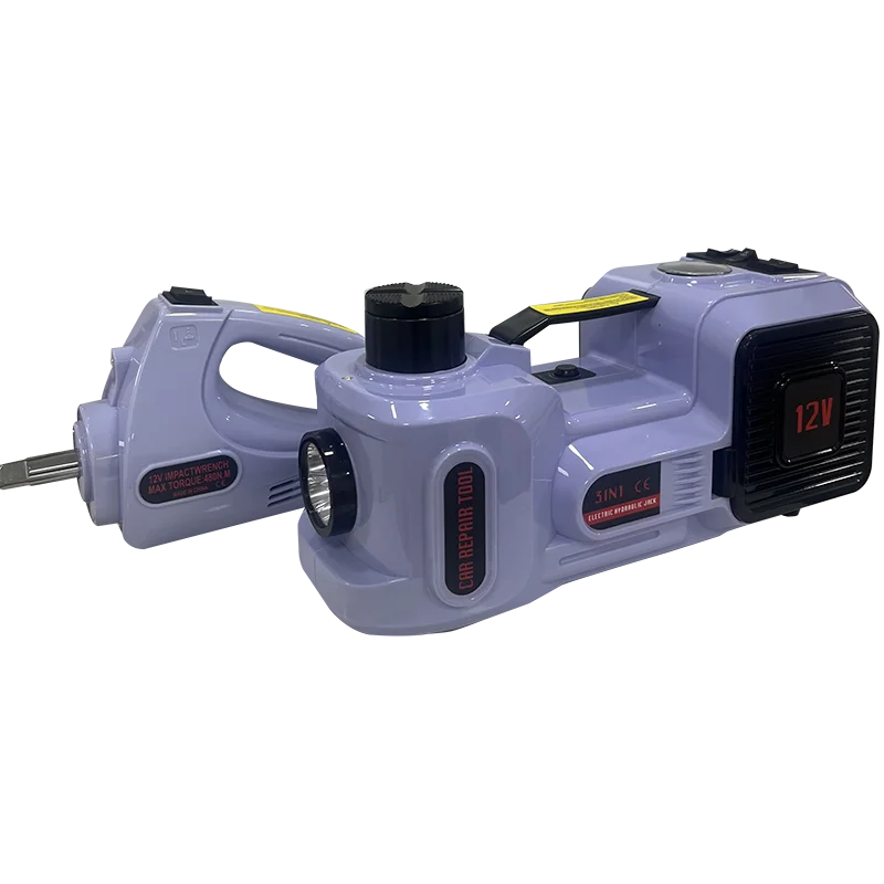 5T 12V Portable Car Jack Tire Lifting Vehicle Tools Inflator Electric Impact Wrench 3 in 1 Electric Hydraulic Jack