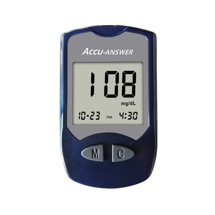 Accu-Answer Portable quick test home and hospital use digital blood sugar tester glucometers large LCD display