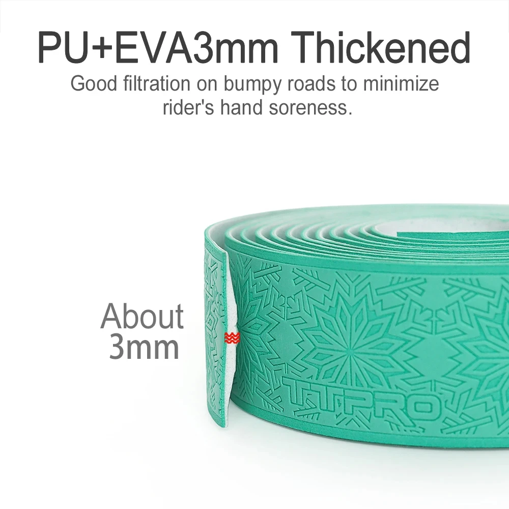 TTPRO Anti-Slip Road Bike Handlebar Tape 1 Pair Ultra Light Shock Absorption PU Wrap for Gravel Cycling Equipment