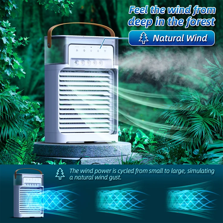 Evaporative MINI Air Cooler Climatizer Commercial Fan 7-Color Lights 5V USB Cooling Fan 236*123*322mm with Remote