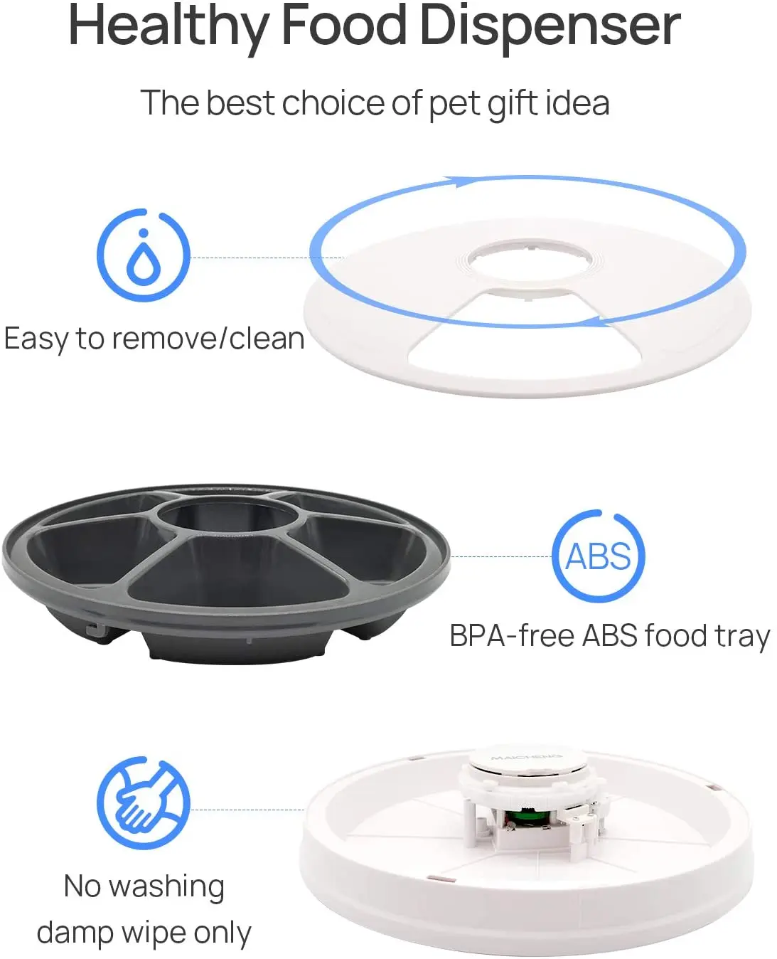 Программируемый таймер на 6 персон, Диспенсер сухой и влажной еды, музыкальное напоминание, нескользящая автоматическая кормушка для домашних животных