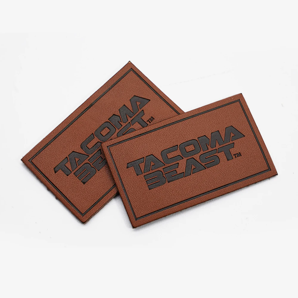 Custom Brand Logo Jeans Pu Leather Labels Sew On Embossed Garment Leather Patch Tag For Clothing