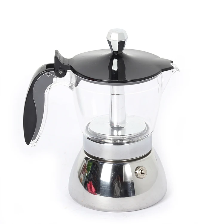 Italian custom commercial 4/6 cups espresso coffee maker filter stainless steel moka pot