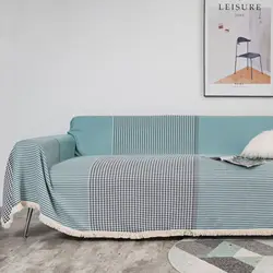American thick retro Plaid stripe jacquard sofa towel sofa cover multi-functional cloth cover