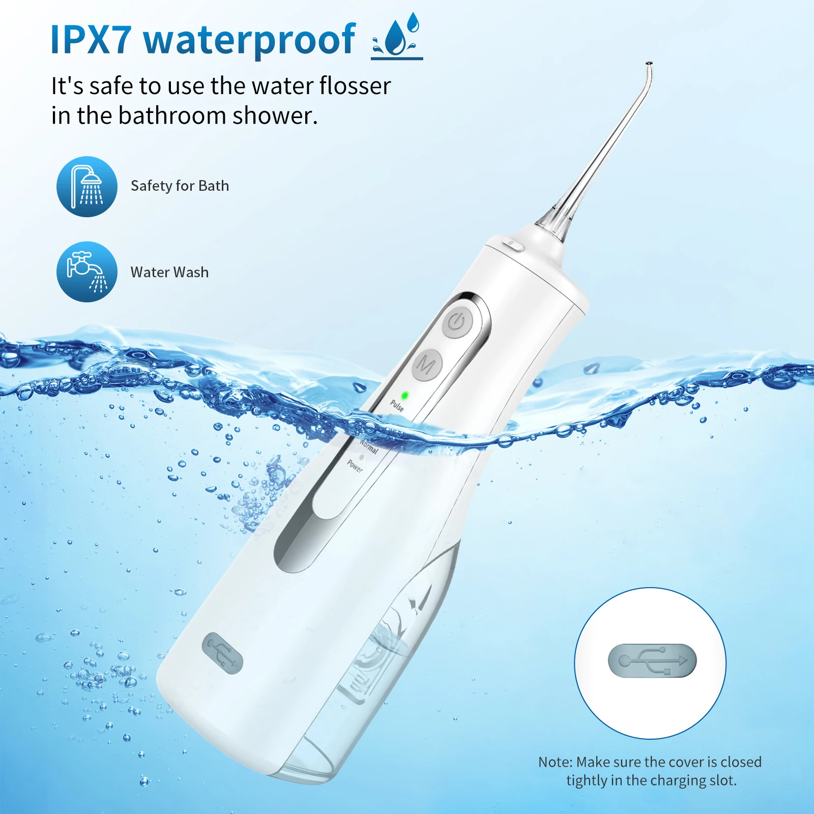 2024 New Products Wholesale IPX7 360 Rotation Electric Cordless Water Flosser For Teeth Cleaning