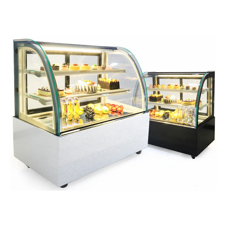 Marble or Stainless Steel Refrigerated Cake Display Fridge Bakery Showcase