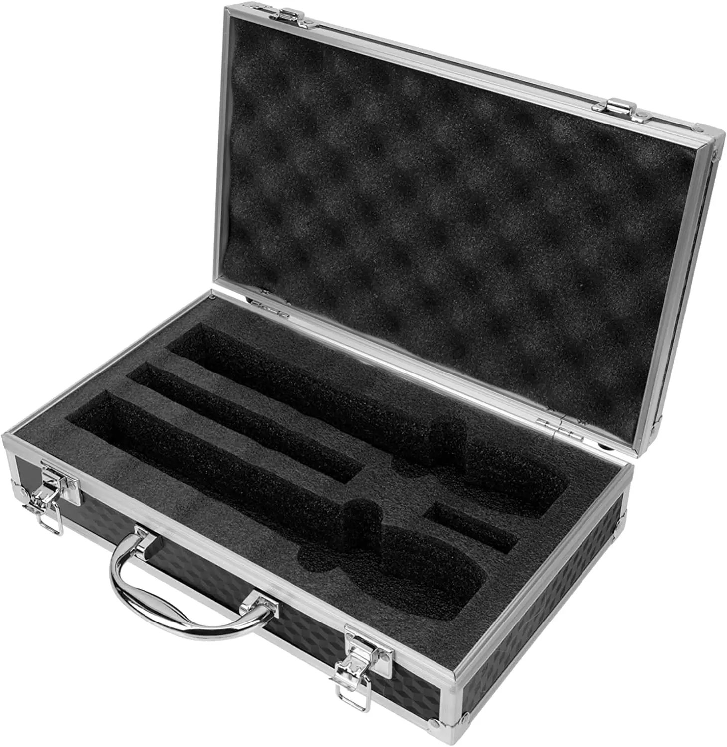Aluminum Microphone Case Wireless Microphone Case Mic Hard Carrying Case with Foam Microphone Storage Box Handheld Suitcase