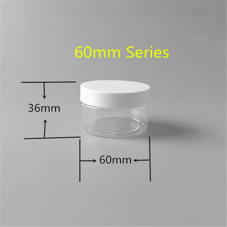 60mm diameter 50-200ml  plastic containers for food PET material with 4 colors lids stock available