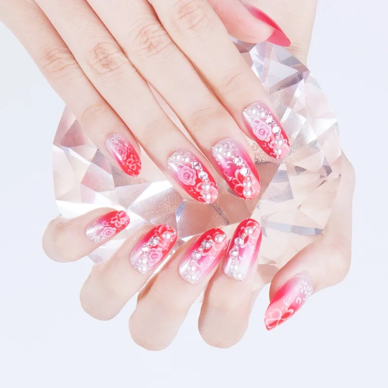 Customization Nail Tips Natural French Acrylic False Nails Artificial False Nail Tips 24pcs Finger Package