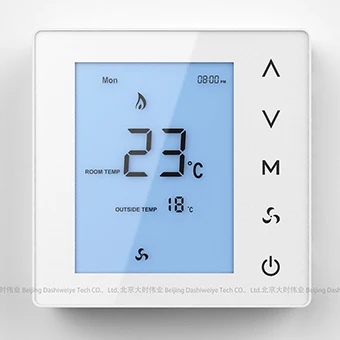 Touch Screen Display Smart Thermostat Housing ABS case Plastic Enclosure for with European Power