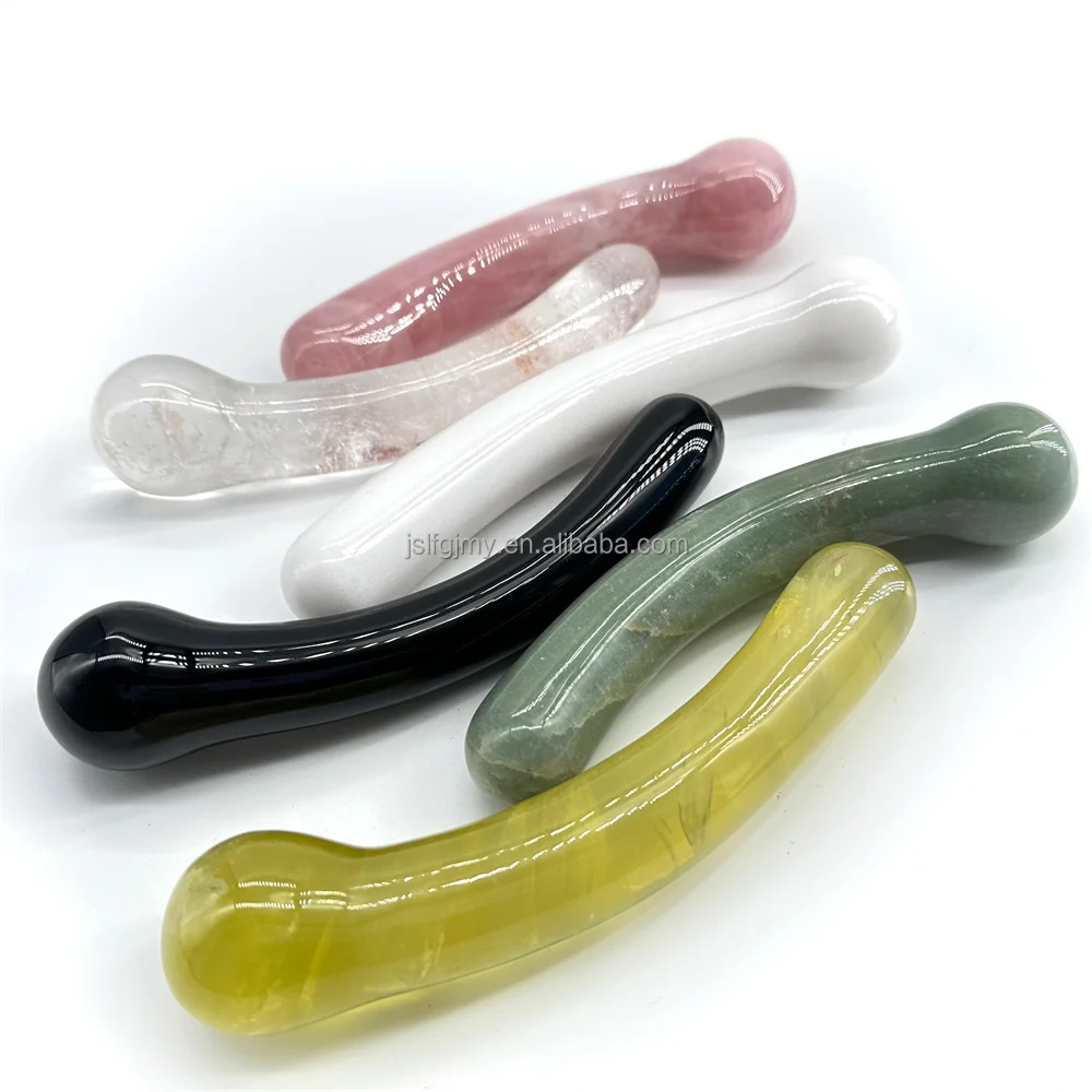 Natural Healing Stone Massage Penis Gemstone Rose Quartz Dildo Crystal Yoni Wands For Women