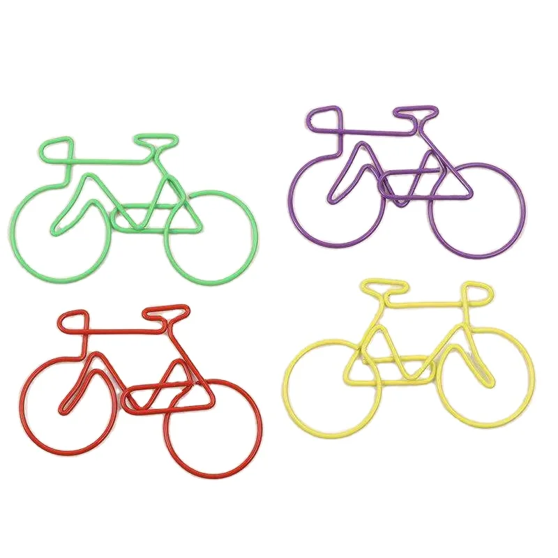 Different color metal vehicle bicycle bike shaped  paper clip