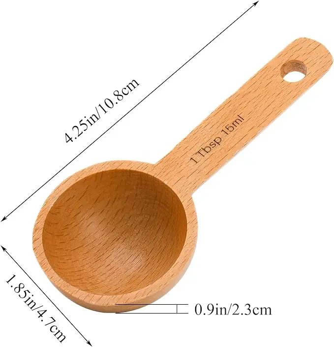 Small wood 15gram scoop black walnut coffee tea measuring 10gram coffee wooden scoop spoon