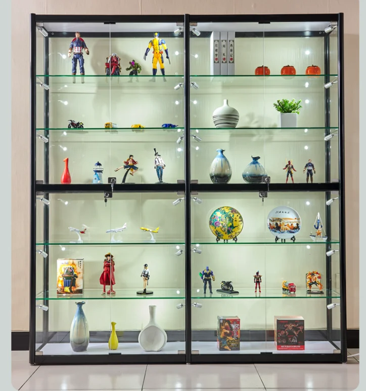 lockable Titanium alloy glass display showcase for toy