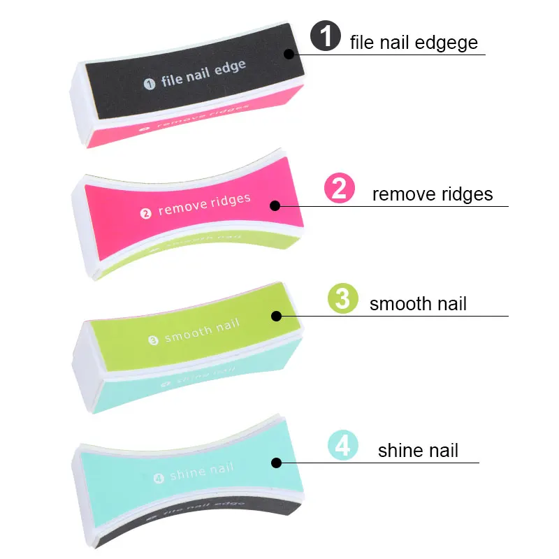 High quality new design 4 sides mini nail file sanding block buffer manicure nail art care tool for home salon