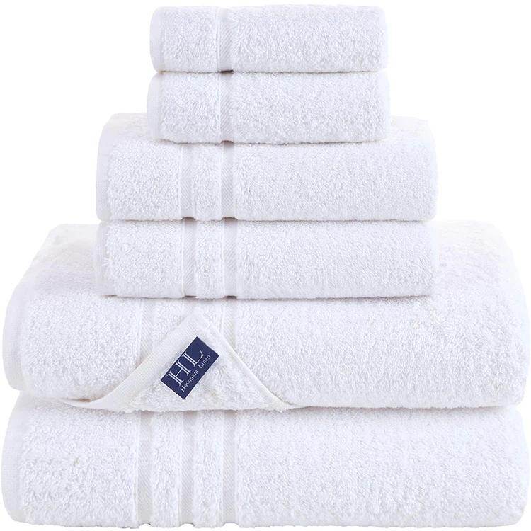 Medium Bath Towel Set Highly Absorbent Quick Drying Premium Cotton Bathroom Towels with Custom Logo Embroidered Wash Clothes