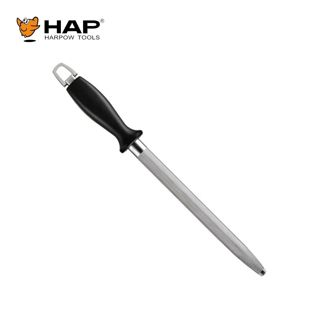 Professional black handle 12 inch knife sharpening rod sharpening stick for knives