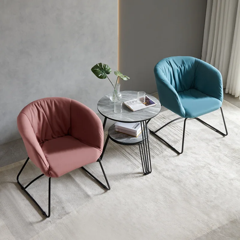 Modern living room accent chair Carbon steel frame and PU leather soft bag chair for sale