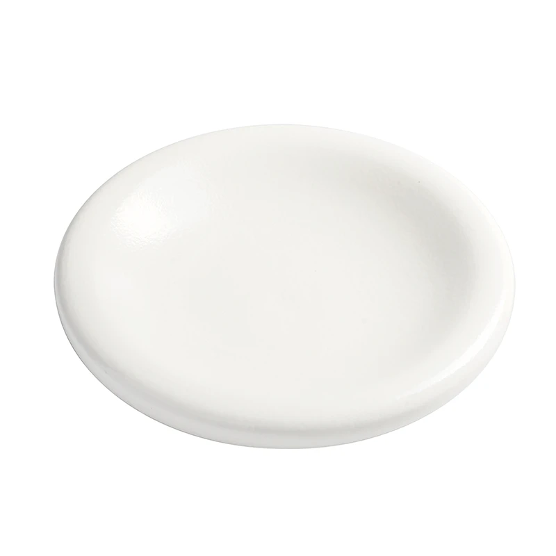 
Original handmade white tableware Japanese flat bottom salad plate Western food plate dinner plate 