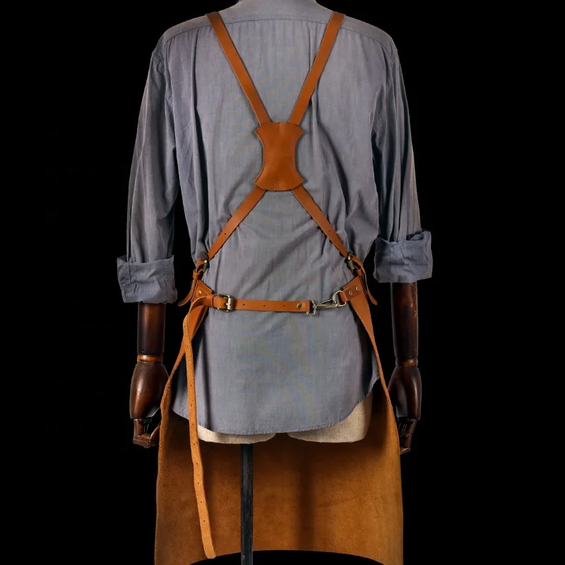 CHANGRONG Custom high quality vintage butcher carpenter work Genuine leather apron