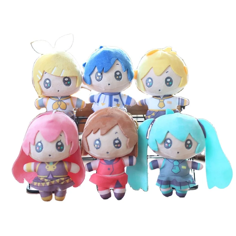 Ready to Ship Hot Sale Ring Cartoon Lovely Bag Car Pendant Anime Miku Cute Stuffed Dolls Plush Key Chain