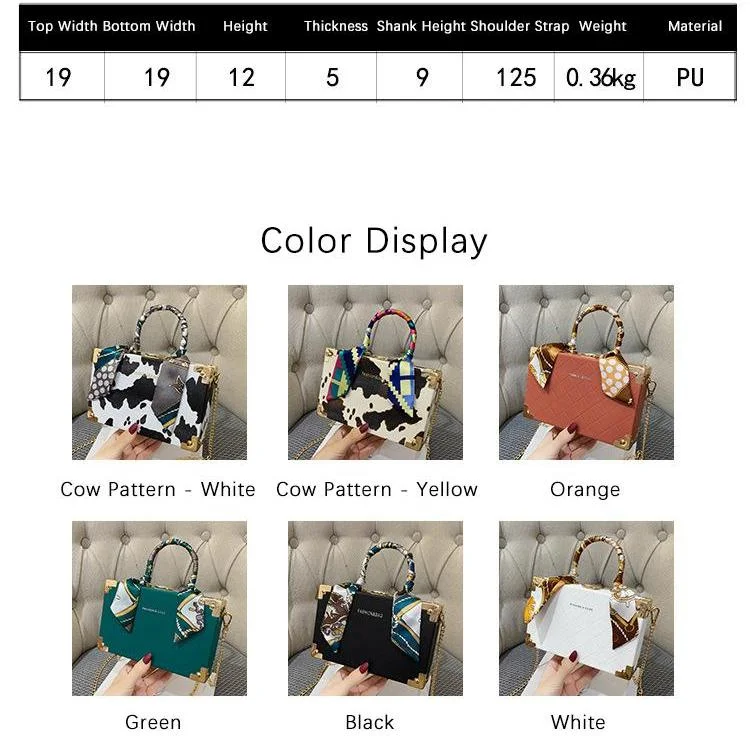 ZX-YL0185 Fashion Pu Leather Crossbody Bags 2022 Crossbody Bag Women Silk Scarf Chain Handbags For Women