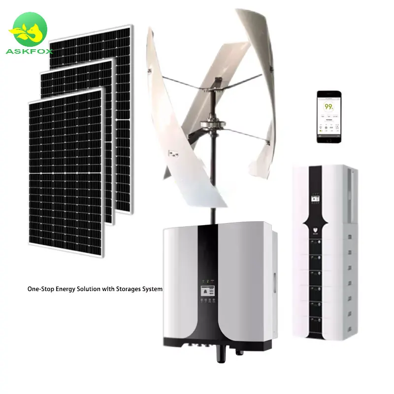 Hot sale Residential Energy System Wind Turbine Generator & Solar Panels Hybrid Off/ON Grid System With 200a Storage Battery
