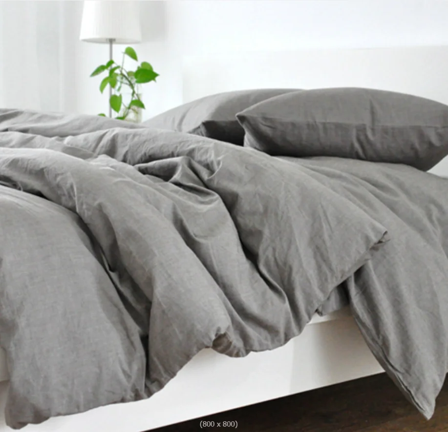 Customize Design Army Green 4-piece French Pure Natural Linen Breathable Durable King Size Anti-Tear Linen Bed Sheets