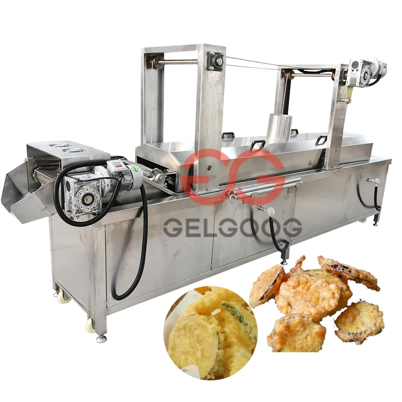 Continuous Automatic Kurkure Pork Skin Fried Chicken Leg Fryer Tortilla Namkeen Almond Green Peas Onion Frying Machine for Sale