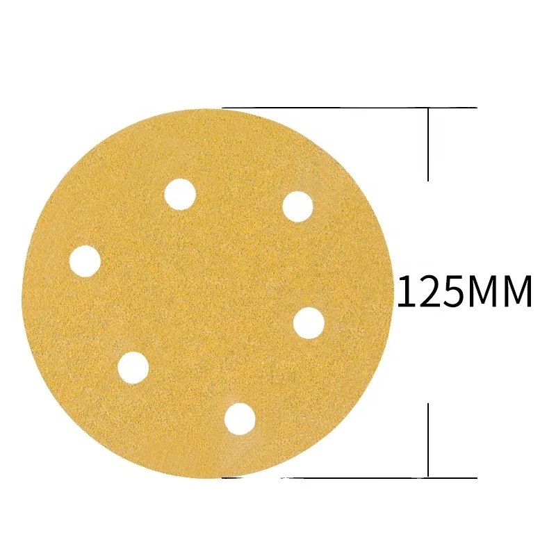 5/6 inch 125MM Round Sandpaper Disk Sander Disc 40/60/80/100/240/320//800 Grit Hook and Loop Sanding Grinding Disc Polish Tool