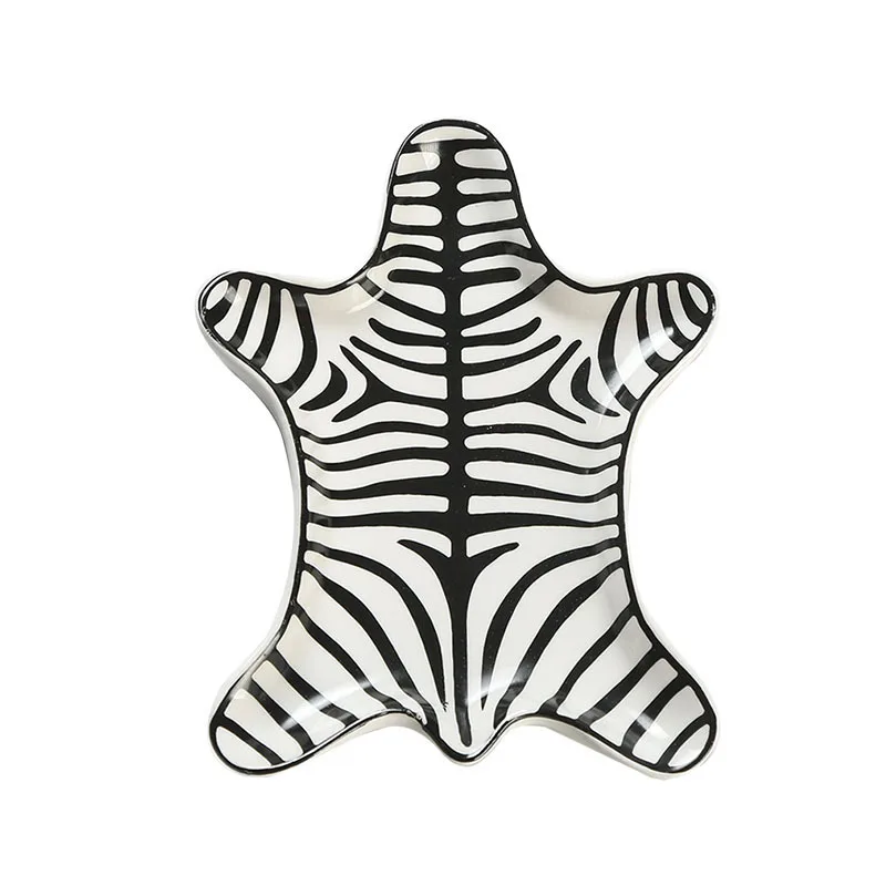 Tiger Design Decorative Ceramic Ring Tray Earring Storage Craft Trinket Display Tray Candle holder