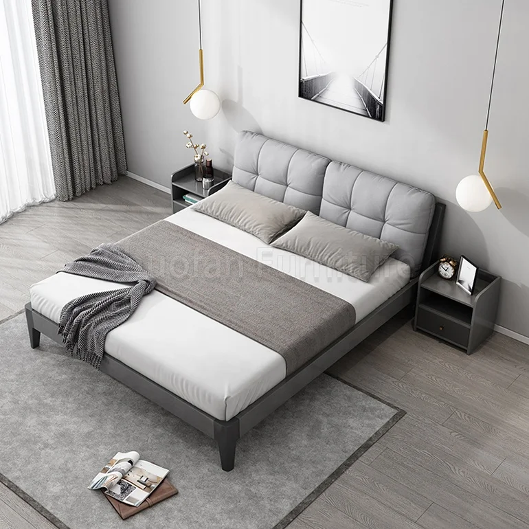 
Luxury furniture sold wood bed and mattress set bed frame queen with closet and bedside table 