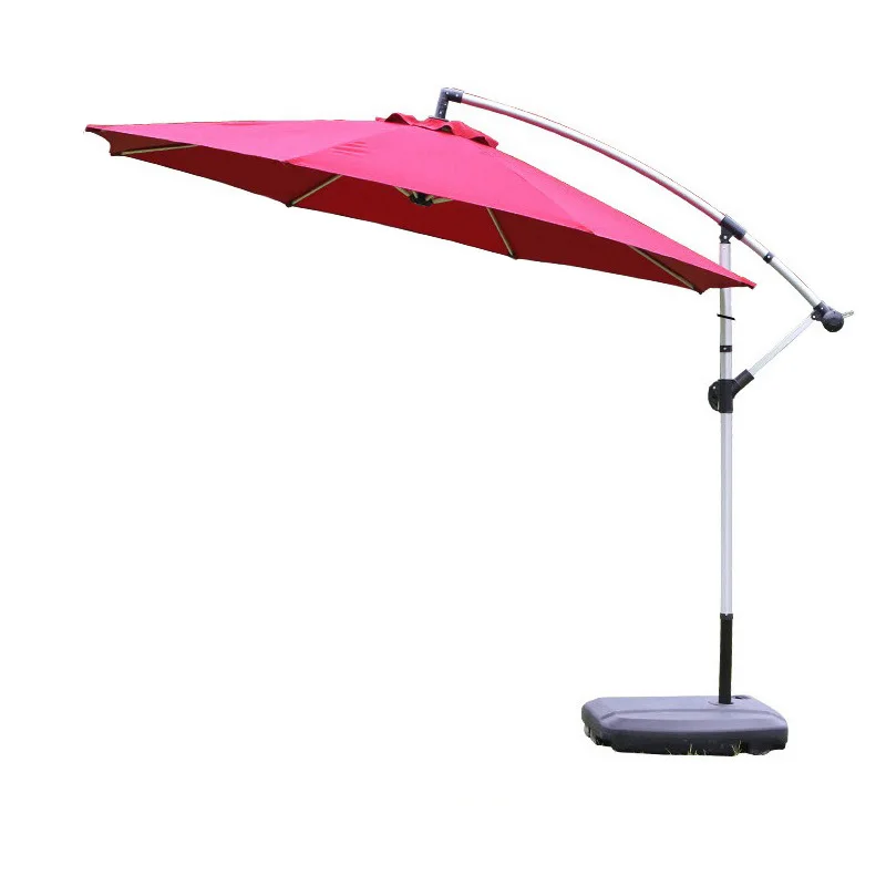 
Outdoor aluminum handing banana umbrella parasol with crank patio umbrella with base beach umbrella polyester 