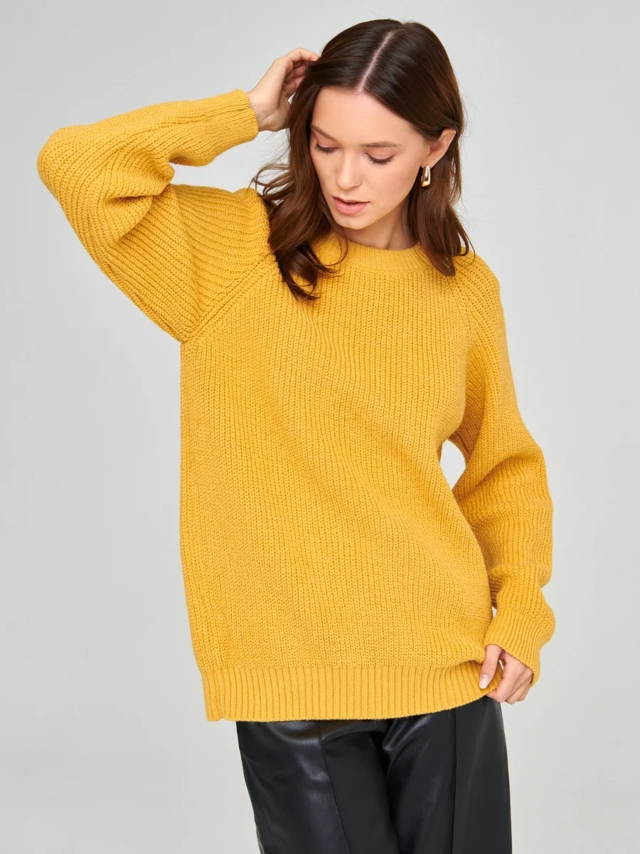 Women oversized Sweater crew neck Long Sleeve Knitted Pullover Loose Casual Jumper Tops Cropped Sweater