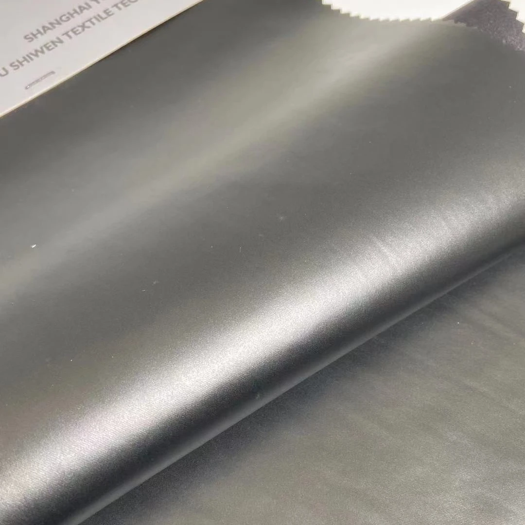 
Polyester Viscose Spandex Fabric T400 Fabric Black Color 75D Women Korean Spandex Fashion Leather Fabric 