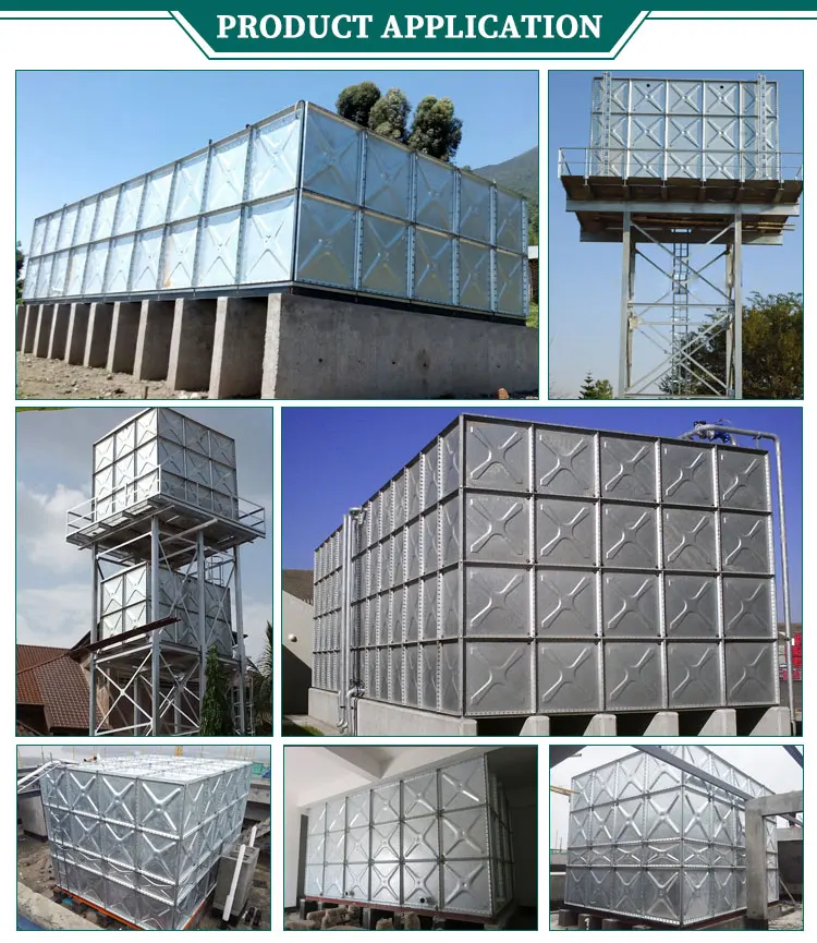 Africa Widely Used Elevated High Strength Steel Structure Mould Pressing Sectional Square Galvanized Steel Water Storage Tank