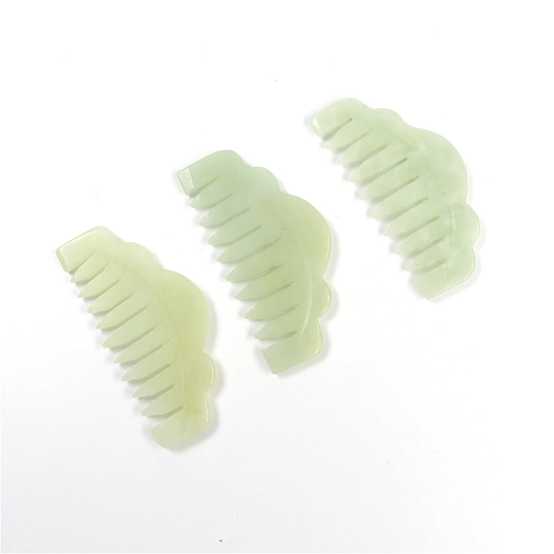 natural custom quartz stone jade rose gua sha comb