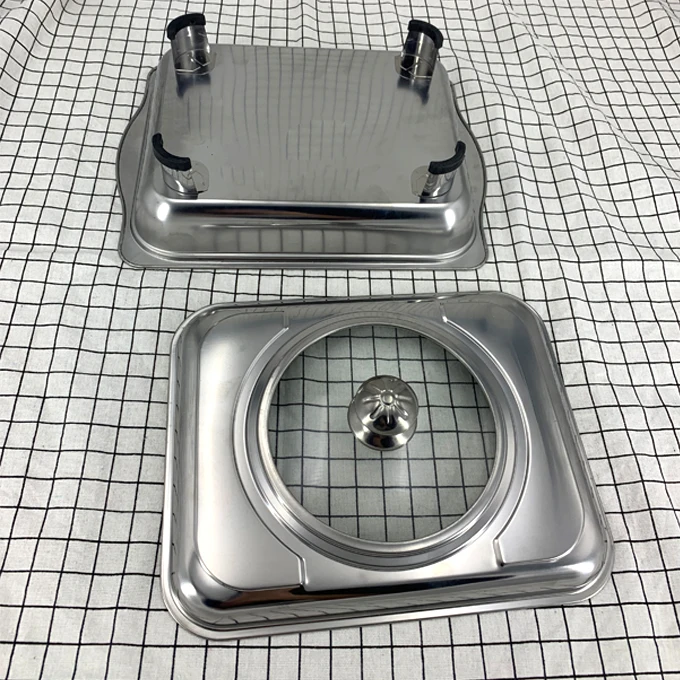 
Size 35*27cm Stainless steel four-legged tray food warmer 