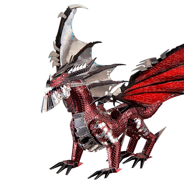 THE BLACK DRAGON 107 Parts 3 Sheets 3D Metal Assembly Model Jigsaw Puzzle DIY TOYS Gifts for Children