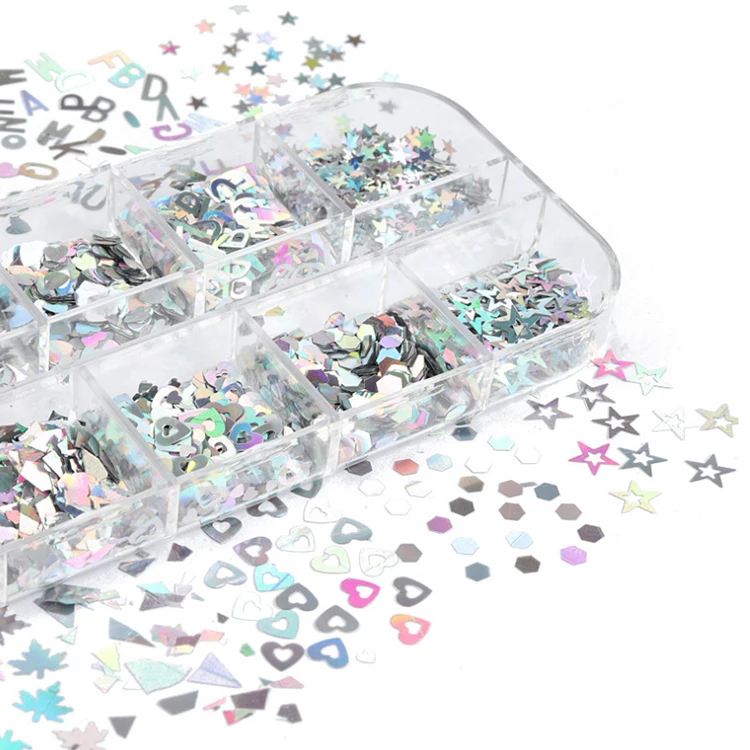 Aurora Glitter Sequins Manicure Patch For Nail Art Decoration