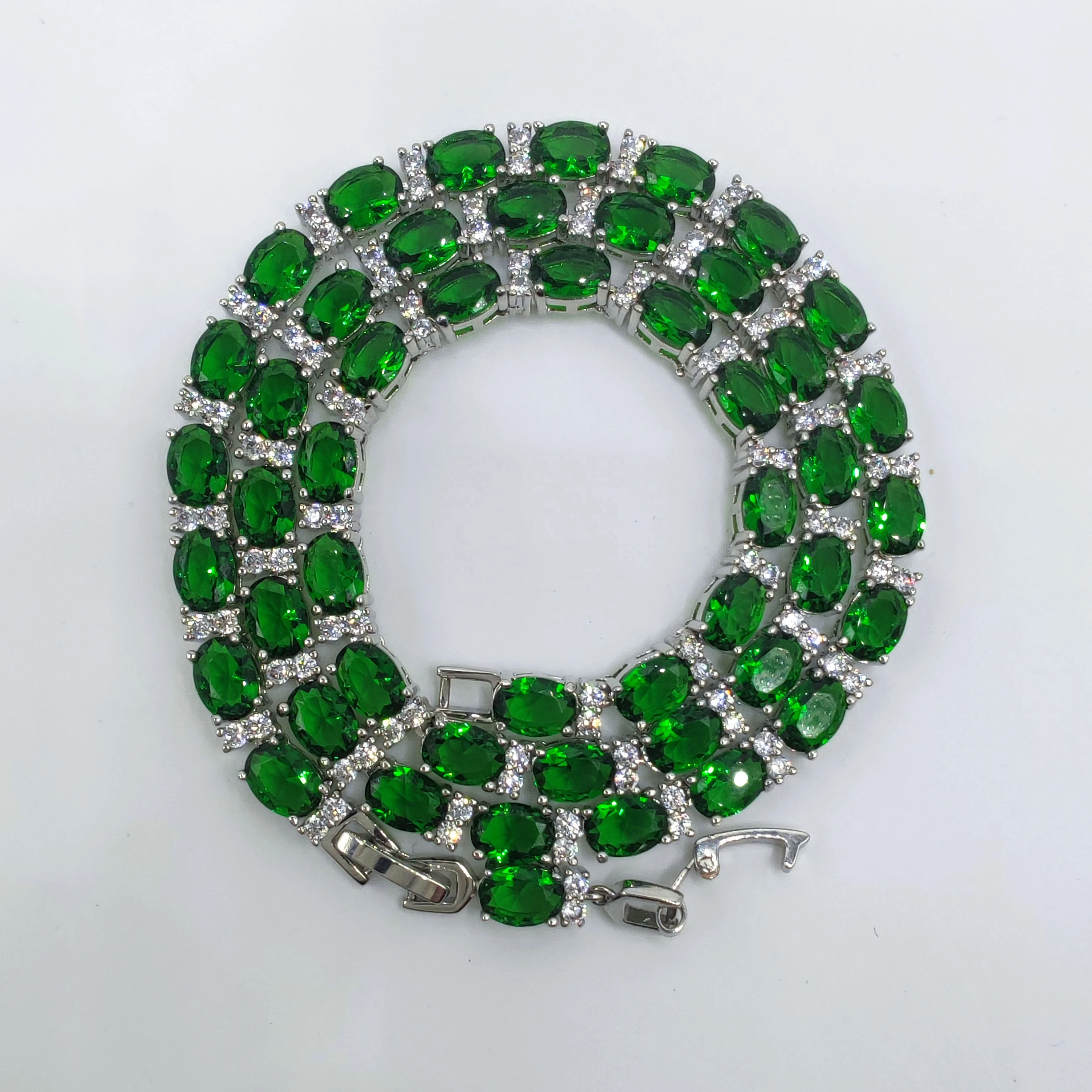 Valentine Day Gift Anniversary Birthday Wedding Necklace Love Kisses Oval Cut Zircon Crystal Pink Blue Green Red Ruby Necklace