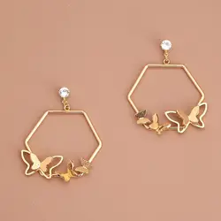 Hot Sale Metal Shell Discs Handmade White Pearl Earrings New Fashion Alloy Europe And America Earrings for Women