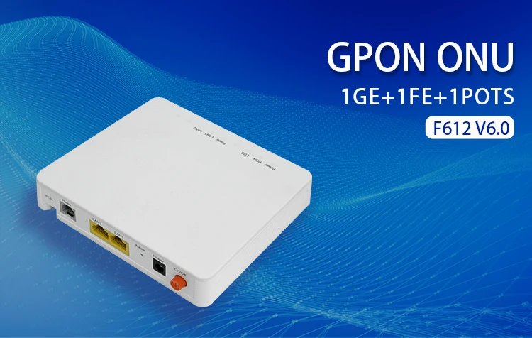 Hot Selling  optical fiber F612  equipment ONU  GPON XPON ONU 1GE+1FE+1TEL for internet service providers  ready stock F612