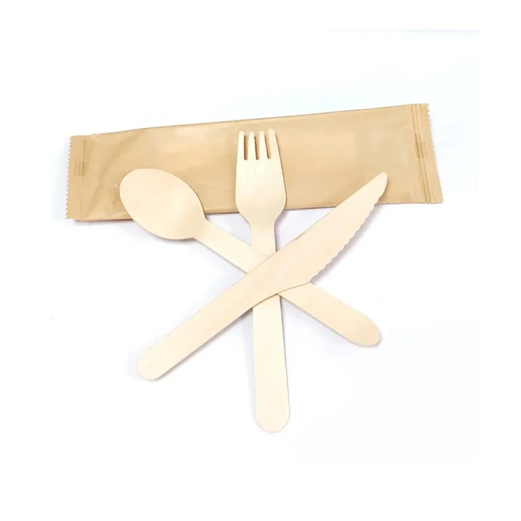 Wooden Cutlery Forks Birch Wood Cutlery Set Disposable Wooden Cutlery Forks Spoon Knife