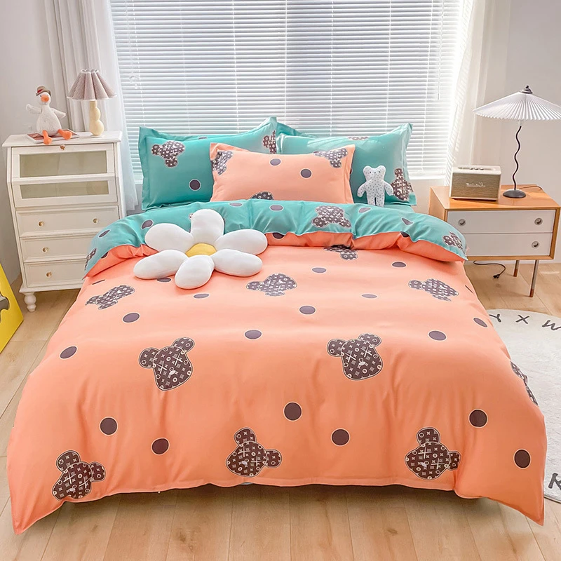 Fashion OEM Factory Supply Kids Bed Sheets Set 100% Cotton Cartoon Bedding Set Four-Piece Bedding Set