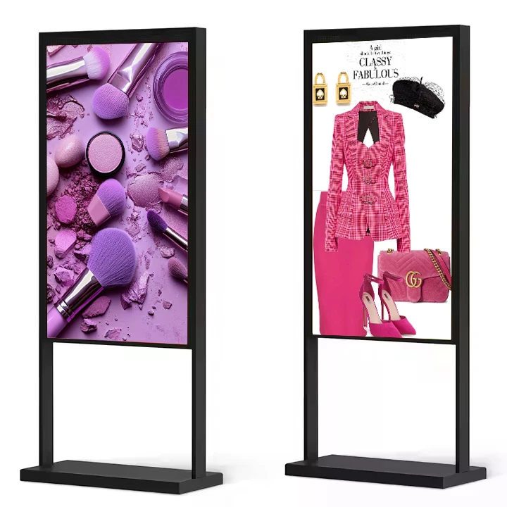 Hot selling 700~2500nits 65-inch dual screens  window-facing display High Brightness Advertising Shop window display screen