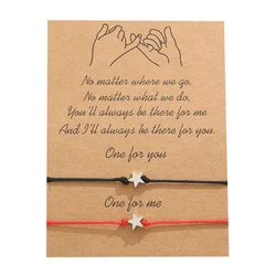 Wholesale Friendship Woven Bracelet Bangle Star Spacer Beaded Charm Jewelry Make A Wish Bracelet And Customize Wish Card