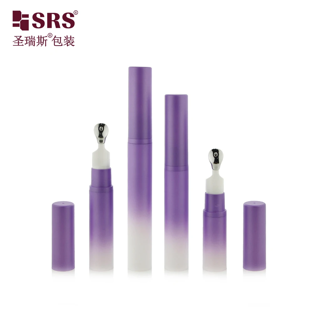 A0031B 10ml New Design Round Empty Spraying Gradient Orange Airless Pump Bottle Slim Size with Gold Metal Tip for Cosmetic