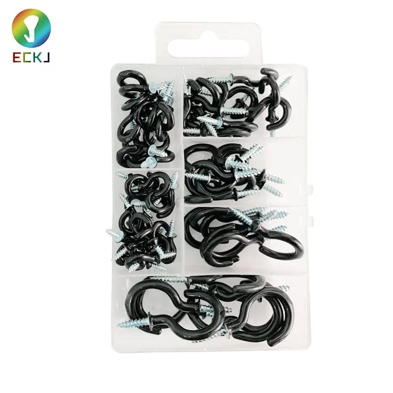 ECKJ 70 transparent box packaging six colors eighth coated cup hook