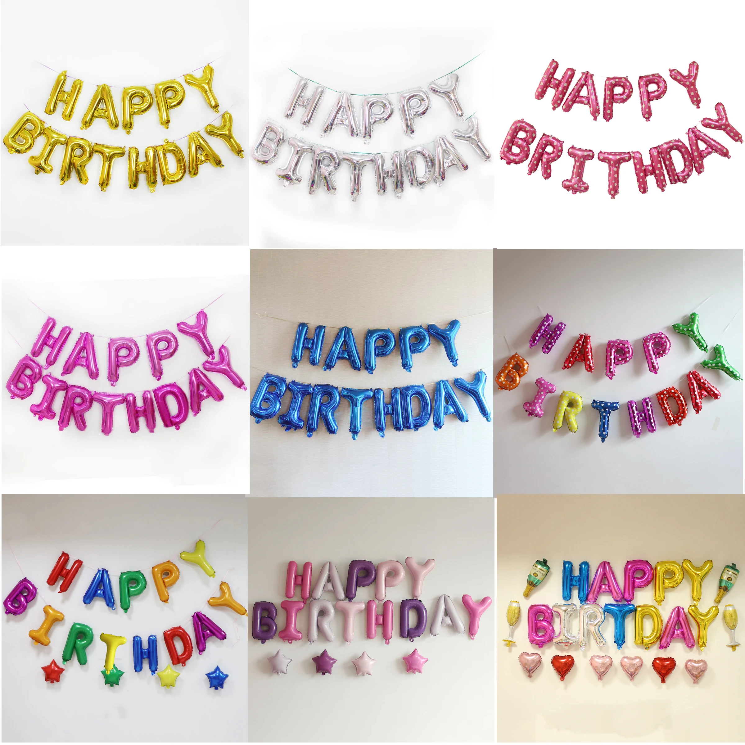 Надувные шары из фольги в виде букв HAPPY BIRTHDAY 16